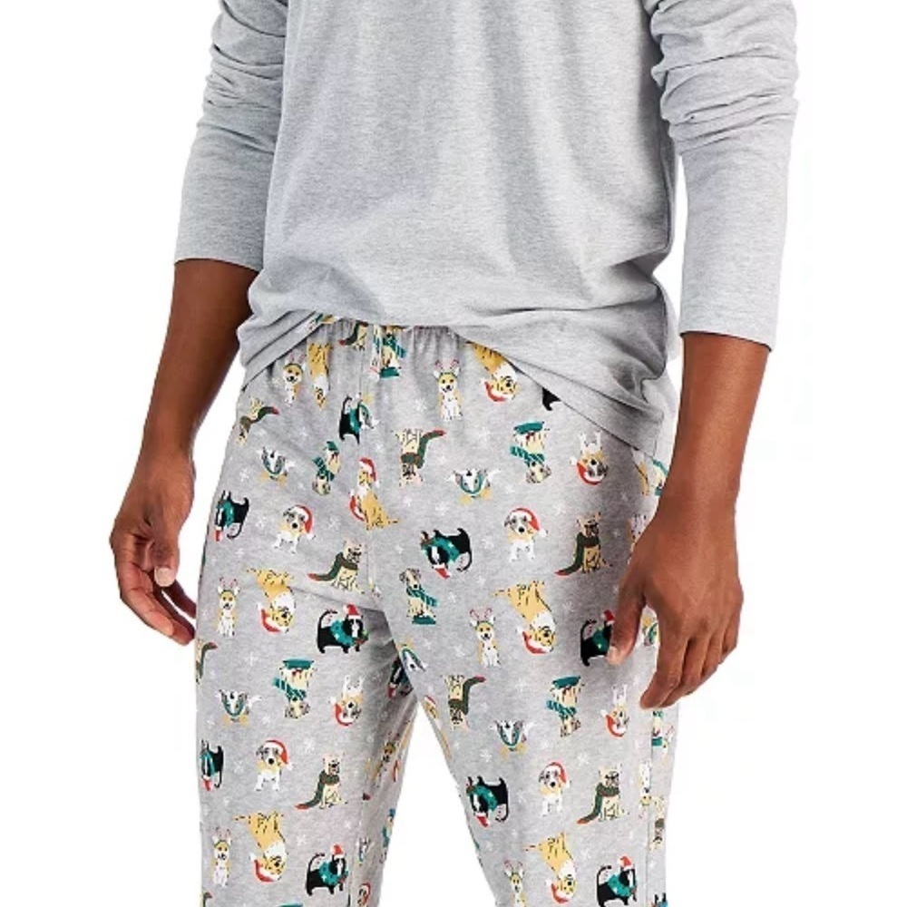 New Men’s Family Pajamas Matching Men's Holiday Dogs & Cats Mix size large - Picture 3 of 3